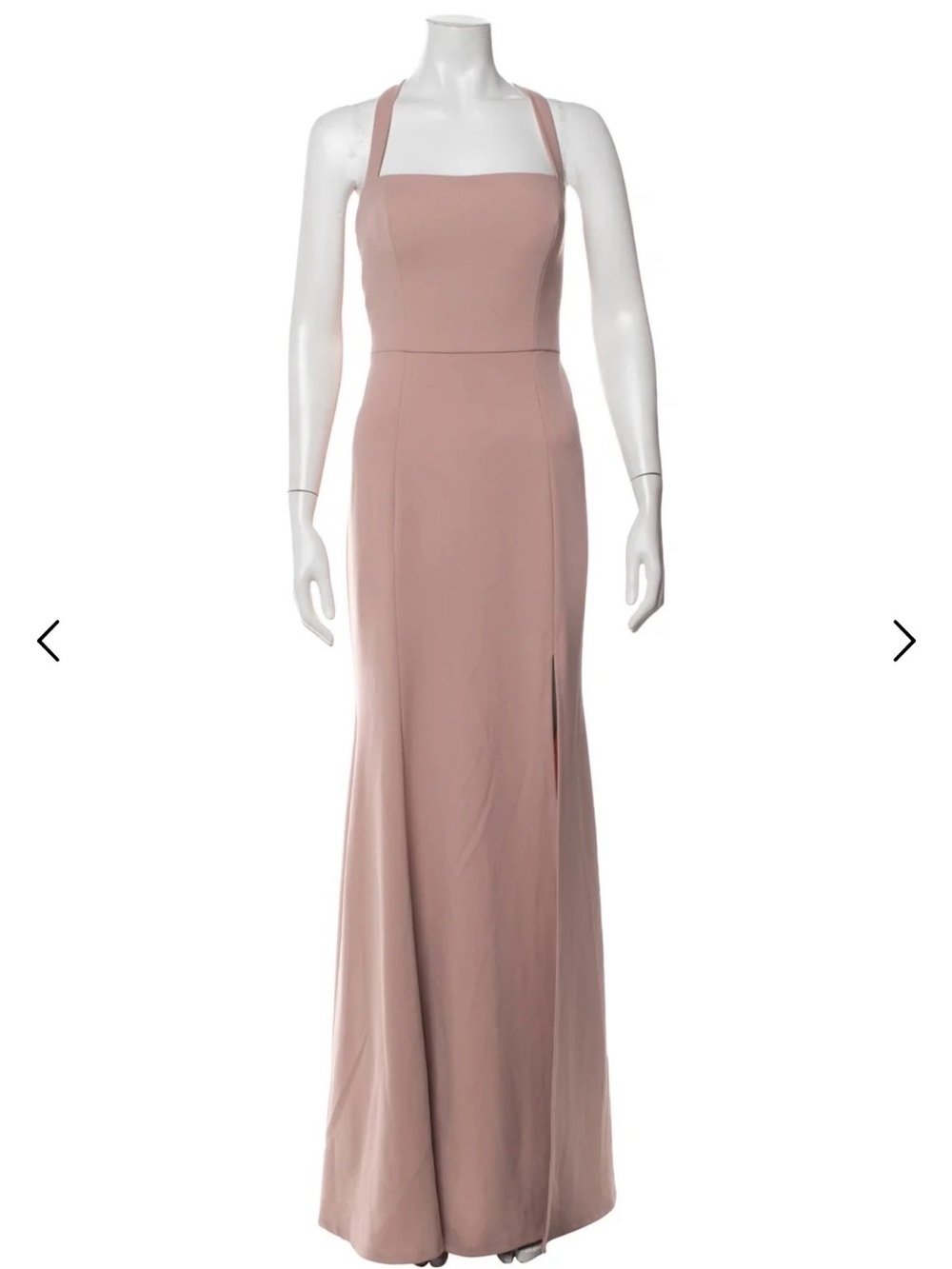 Jenny Yoo Dusty Blush Halter-Neck Maxi Dress